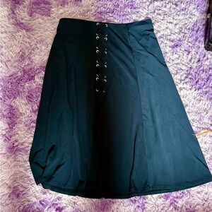 Elegant Blue Lace-Up Women's Skirt